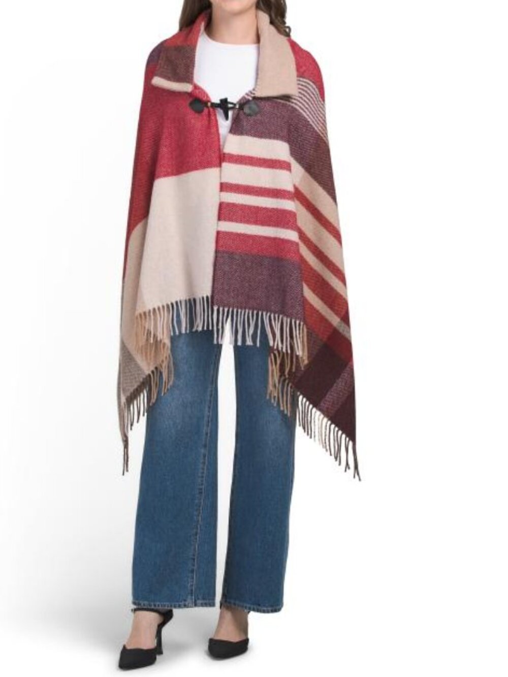 IWT Made In Italy Wool Poncho With Collar